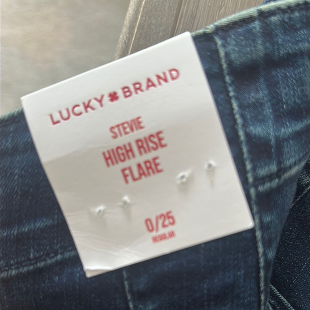 Lucky Brand Stevie High Rise Flare Jeans in Dark Blue